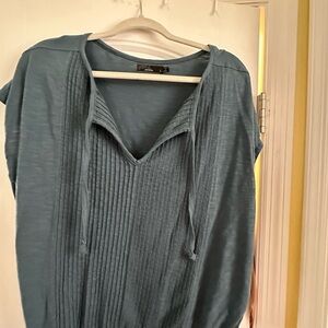 Prana Teal Pleated Blouse